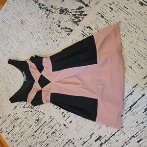 Black and Pink Sleeveless Mini Dress